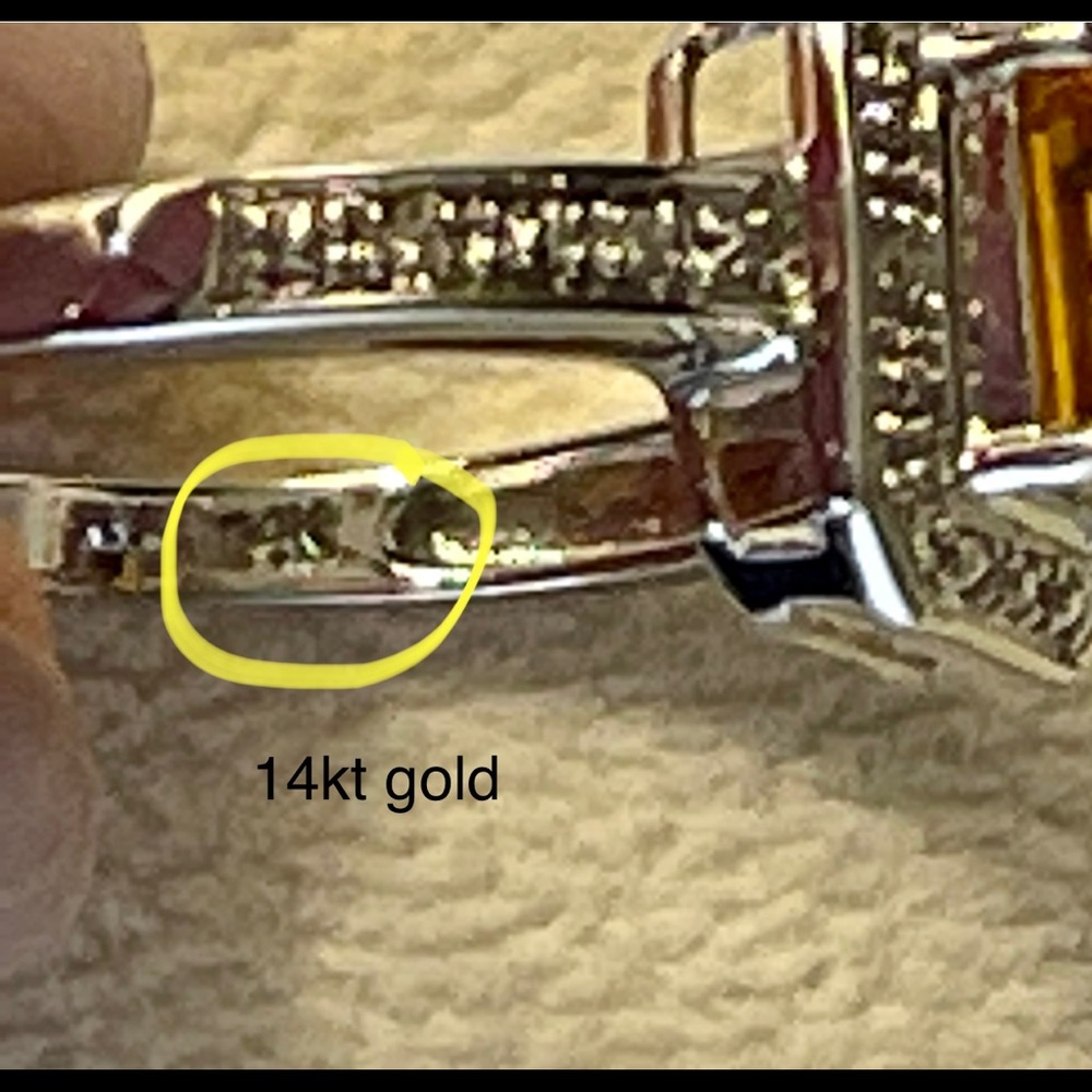 14k Diamond & Citrine Ring - Picture 8 of 9